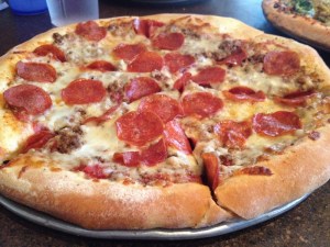 Zio's sausage and pepperoni pizza
